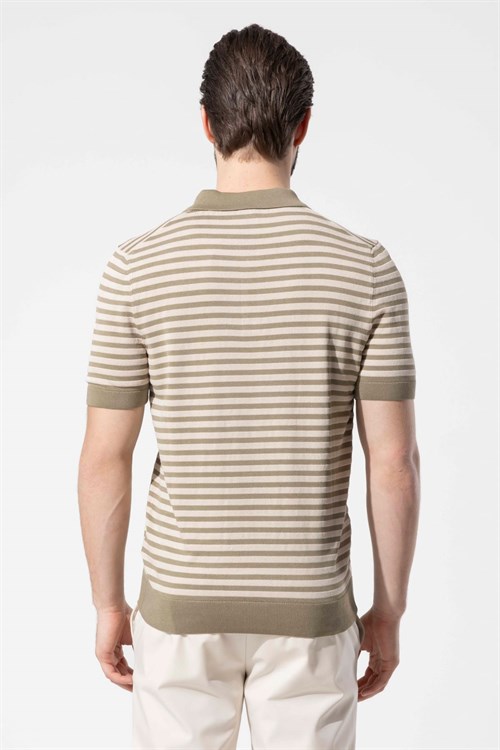 Wholesale Mens Green Knit Polo T-Shirt