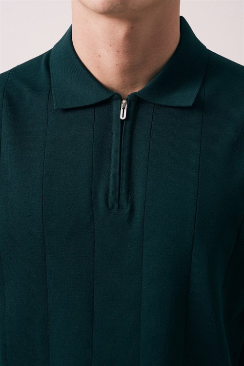 Wholesale Mens Green Knit Polo T-Shirt
