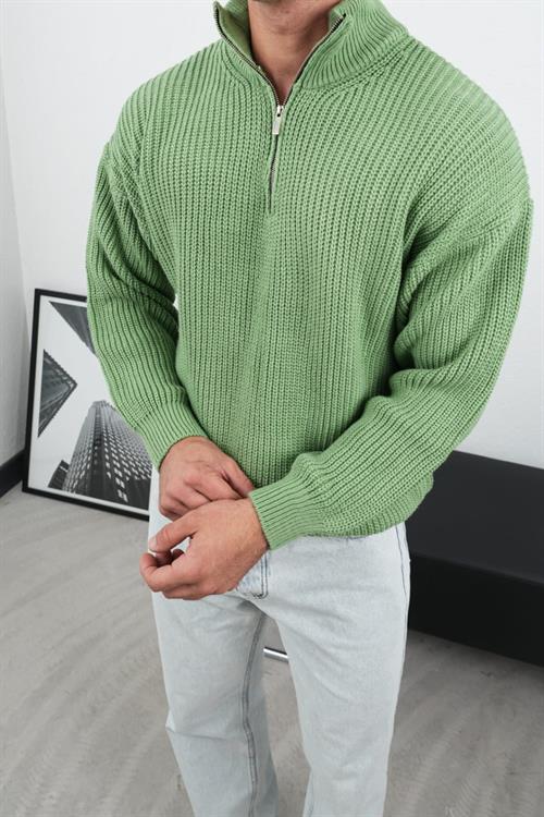Wholesale Mens Green Knit Sweater