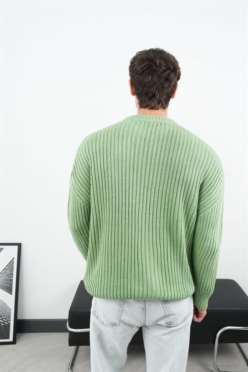 Wholesale Mens Green Knit Sweater