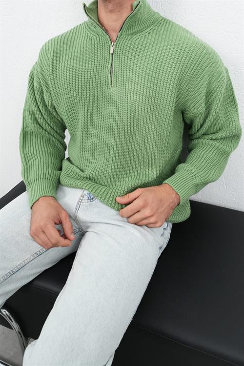 Wholesale Mens Green Knit Sweater