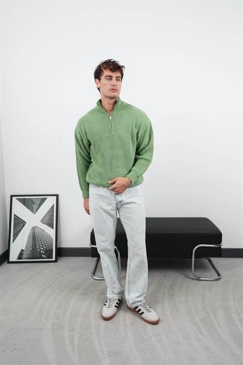 Wholesale Mens Green Knit Sweater