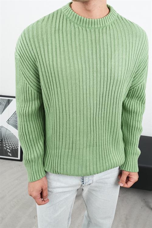 Wholesale Mens Green Knit Sweater