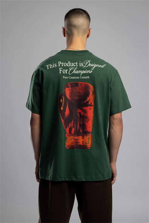 Wholesale Mens Green Printed T-shirt