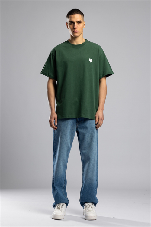 Wholesale Mens Green Printed T-Shirt