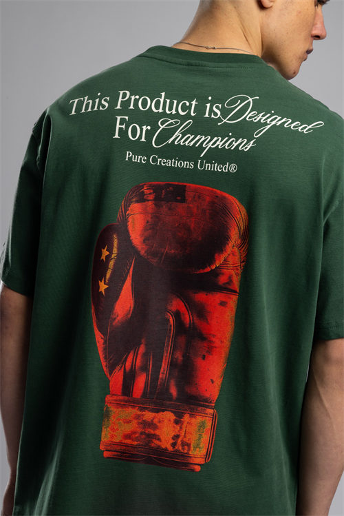 Wholesale Mens Green Printed T-shirt