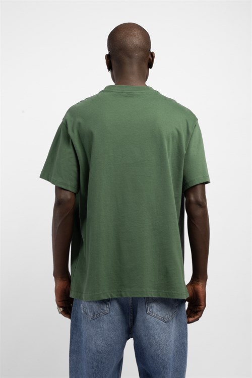 Wholesale Mens Green Printed T-shirt