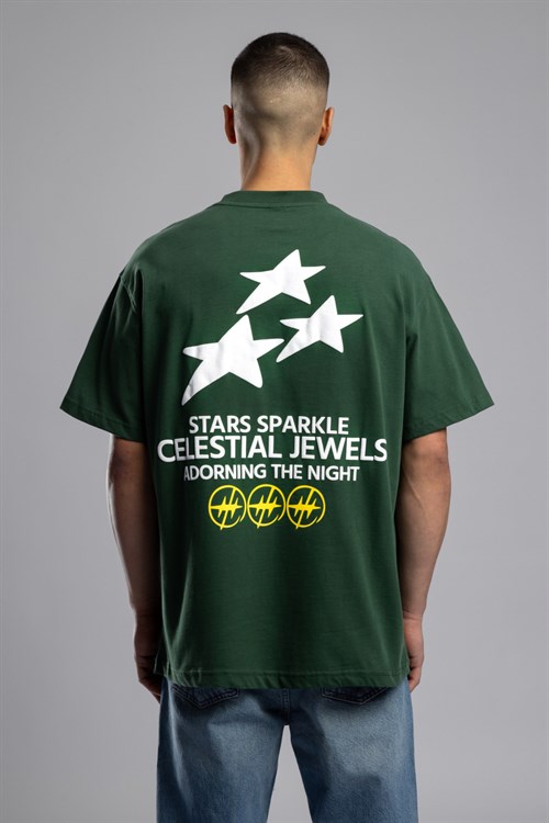 Wholesale Mens Green Printed T-shirt