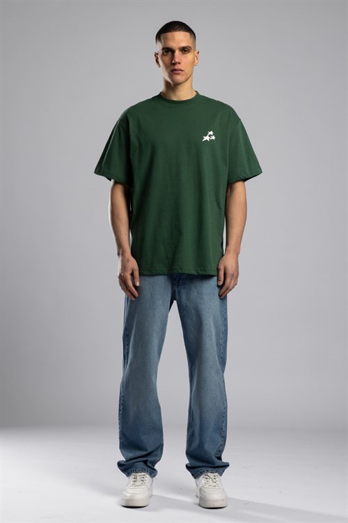 Wholesale Mens Green Printed T-shirt