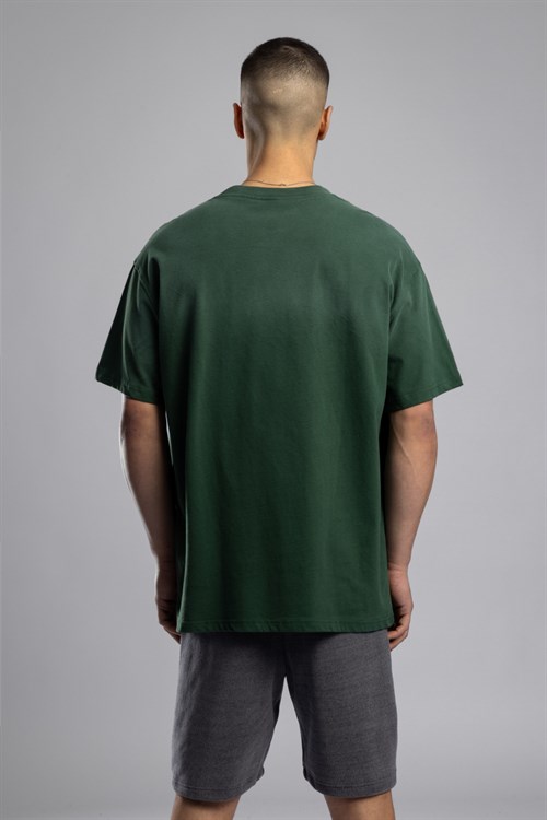 Wholesale Mens Green Printed T-shirt