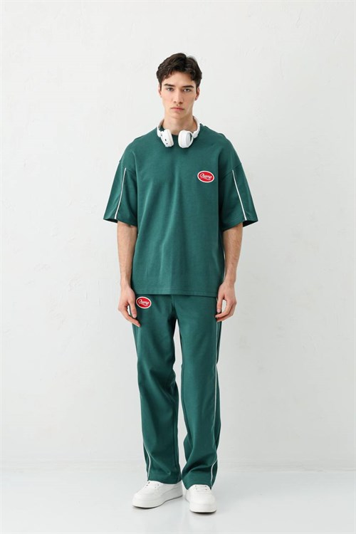 Wholesale Mens Green T-Shirt and Pants Set
