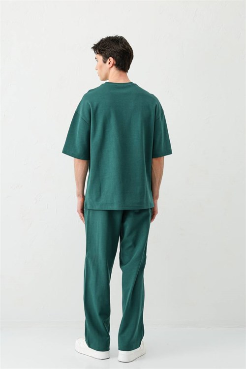 Wholesale Mens Green T-Shirt and Pants Set