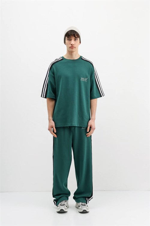 Wholesale Mens Green T-Shirt and Pants Set