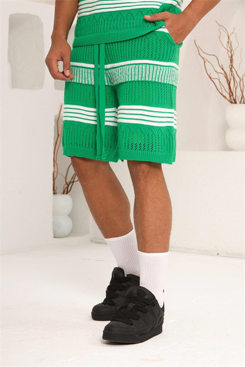Wholesale Mens Green T-Shirt and Shorts Set