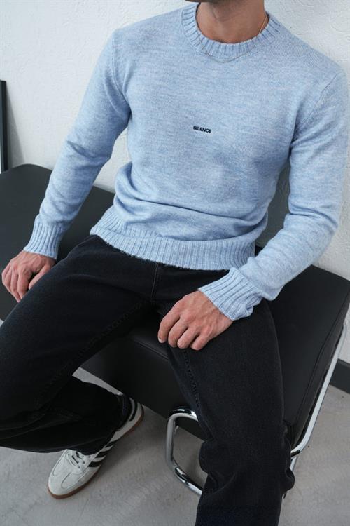 Wholesale Mens Ice Blue Knit Sweater