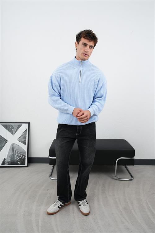 Wholesale Mens Ice Blue Knit Sweater