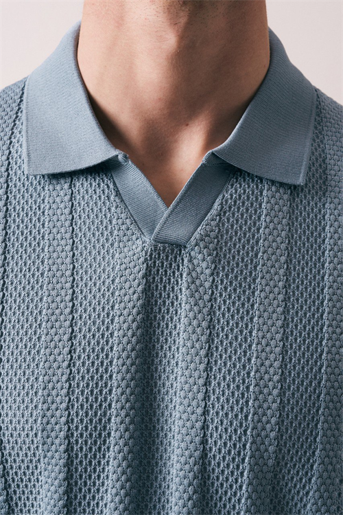 Wholesale Mens Indigo Knit Crew-Neck T-Shirt