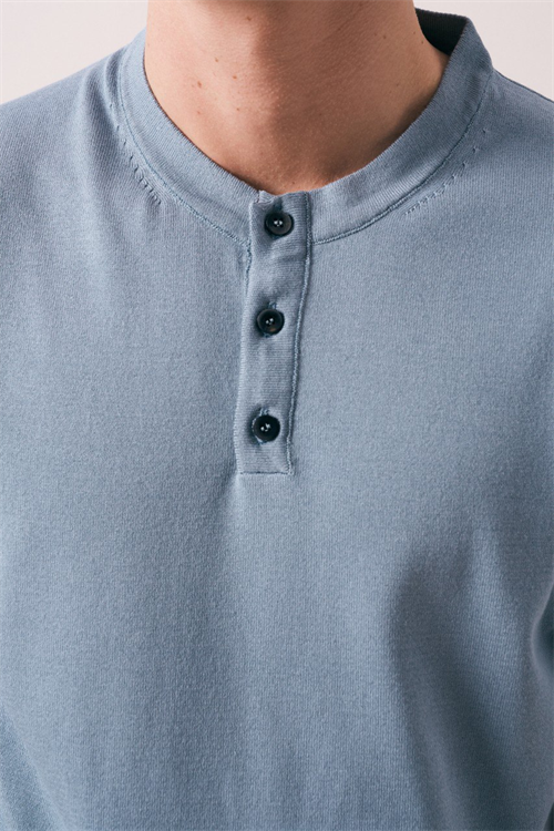 Wholesale Mens Indigo Knit Crew-Neck T-Shirt