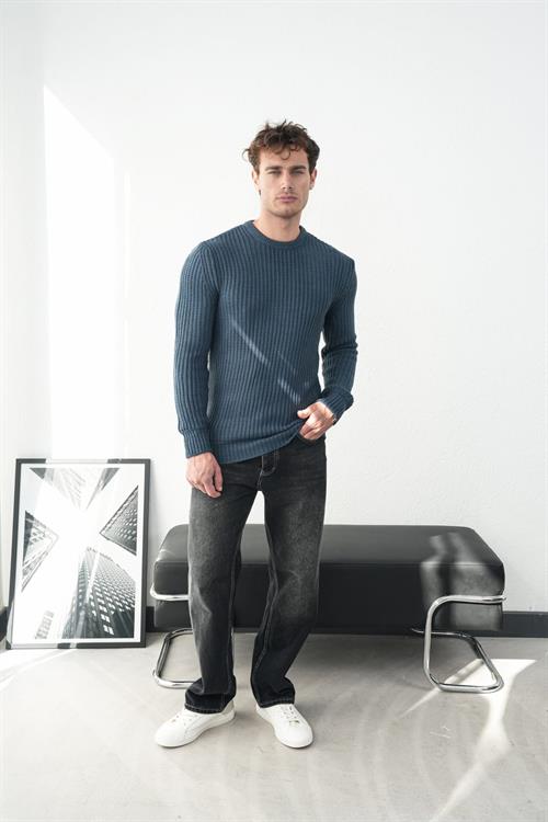Wholesale Mens Indigo Knit Sweater