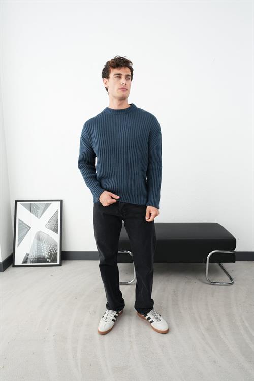 Wholesale Mens Indigo Knit Sweater