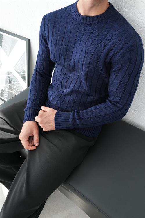 Wholesale Mens Indigo Knit Sweater