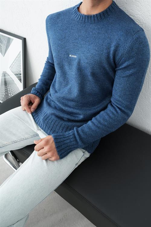 Wholesale Mens Indigo Knit Sweater