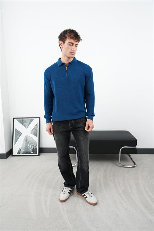 Wholesale Mens Indigo Knit Sweater