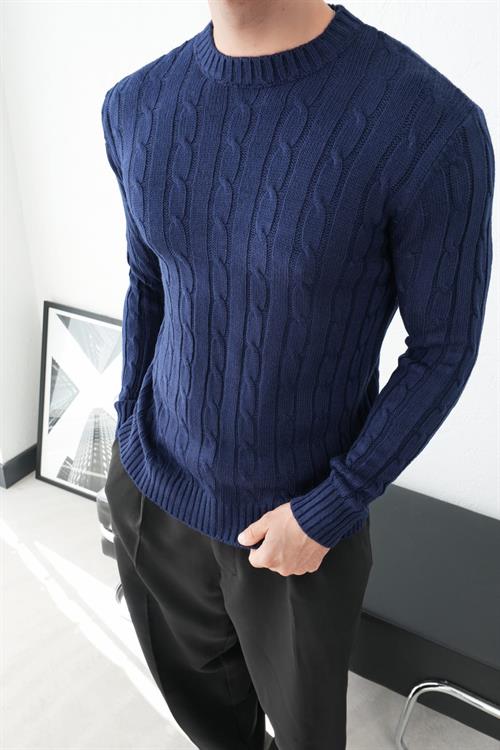 Wholesale Mens Indigo Knit Sweater