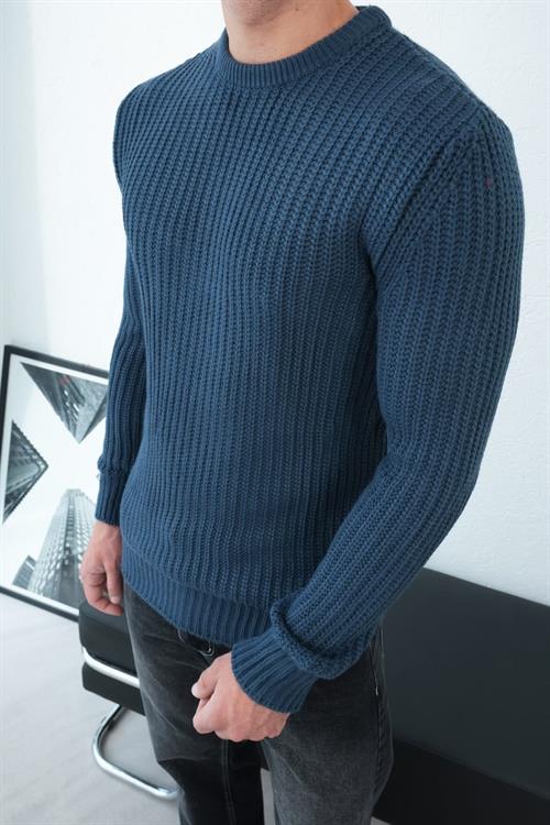 Wholesale Mens Indigo Knit Sweater
