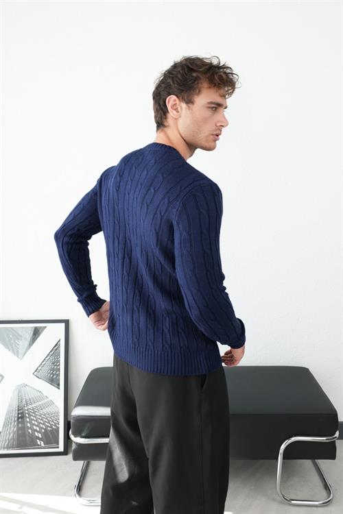 Wholesale Mens Indigo Knit Sweater