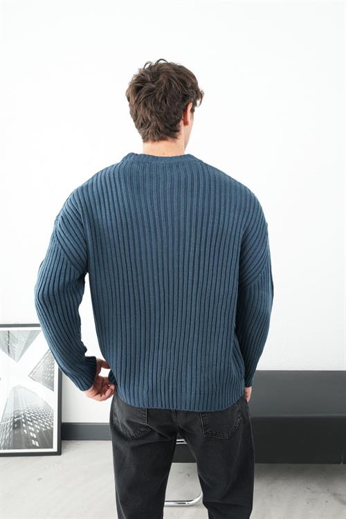 Wholesale Mens Indigo Knit Sweater
