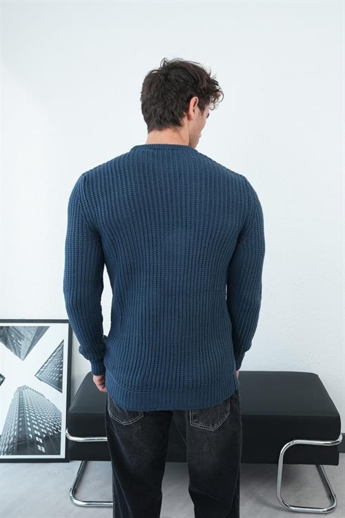 Wholesale Mens Indigo Knit Sweater