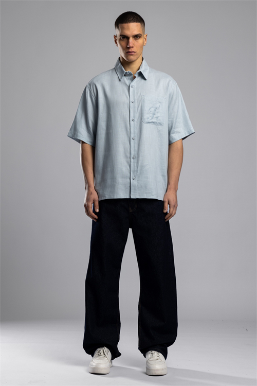Wholesale Mens Indigo Linen Shirt