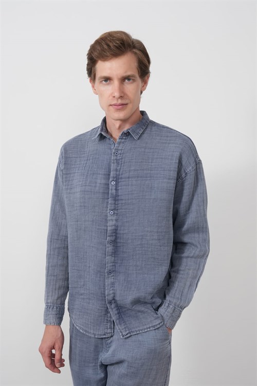 Wholesale Mens Indigo Shirt