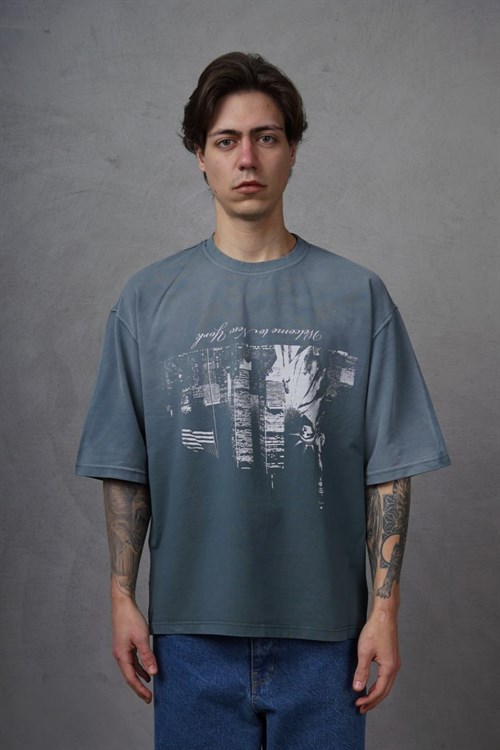 Wholesale Mens Indigo T-Shirt