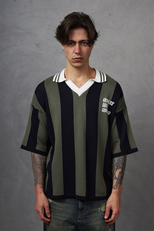Wholesale Mens Khaki Knit Polo T-Shirt