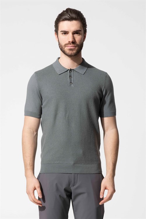 Wholesale Mens Khaki Knit Polo T-Shirt