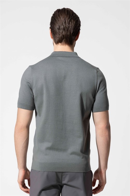 Wholesale Mens Khaki Knit Polo T-Shirt