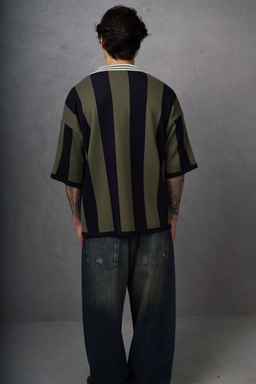 Wholesale Mens Khaki Knit Polo T-Shirt