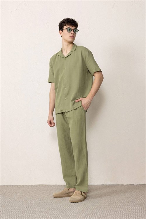 Wholesale Mens Khaki Muslin Baggy Sweatpants