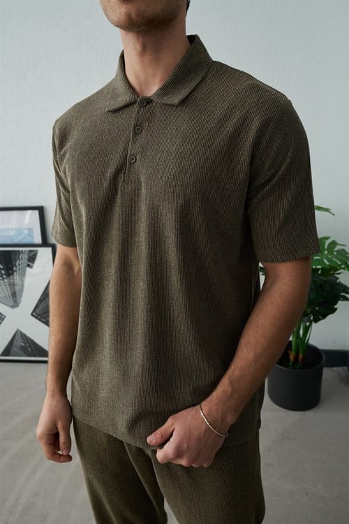 Wholesale Mens Khaki Polo T-Shirt