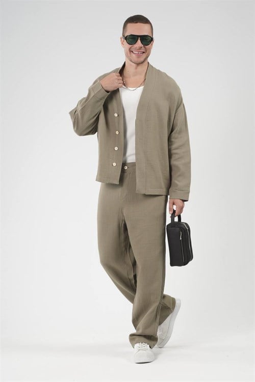 Wholesale Mens Khaki Shirt and Pants Set
