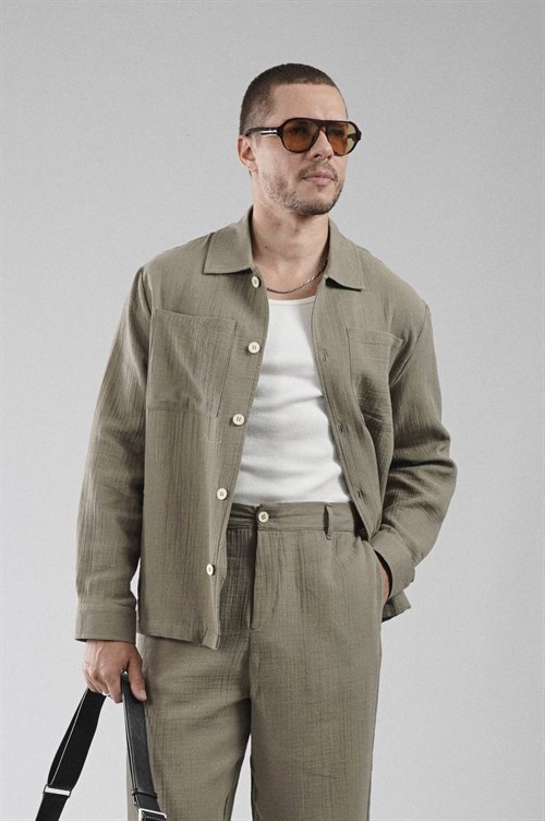 Wholesale Mens Khaki Shirt and Pants Set