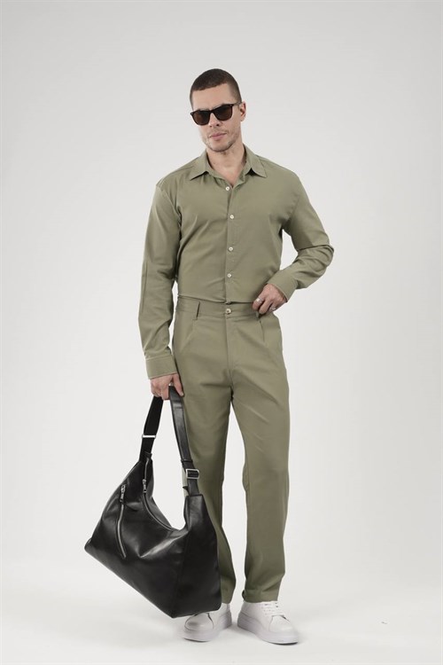 Wholesale Mens Khaki Shirt and Pants Set