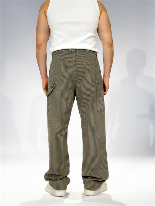 Wholesale Mens Khaki Striped Baggy Jeans