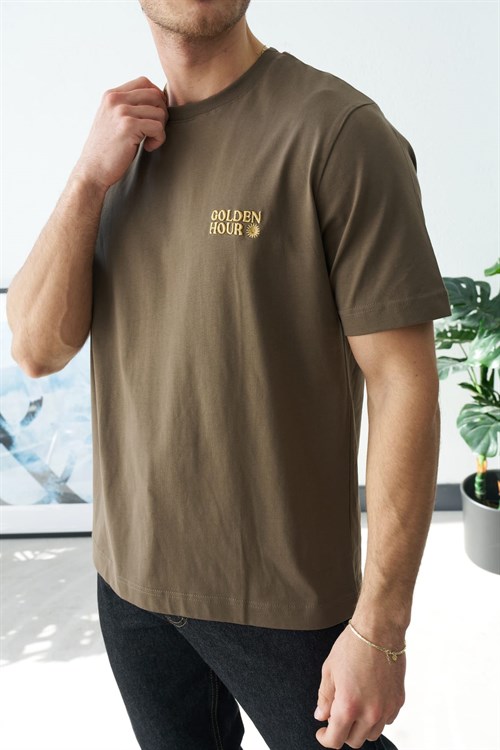 Wholesale Mens Khaki T-Shirt