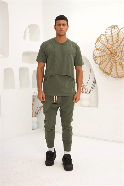 Wholesale Mens Khaki T-Shirt and Pants Set