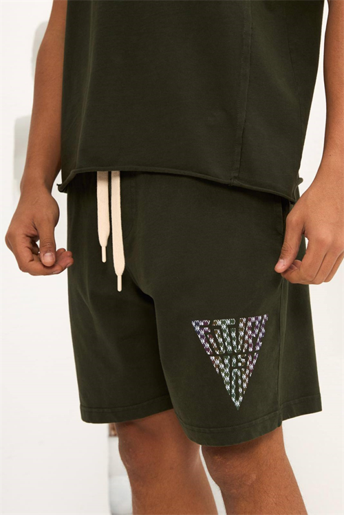 Wholesale Mens Khaki T-Shirt and Shorts Set