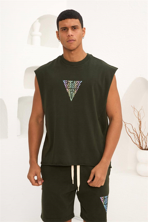 Wholesale Mens Khaki T-Shirt and Shorts Set