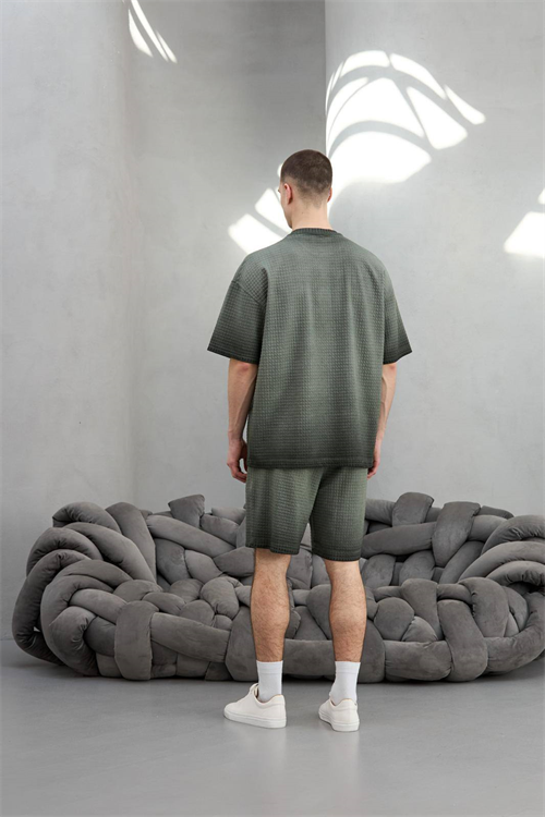 Wholesale Mens Khaki T-shirt and Shorts Set